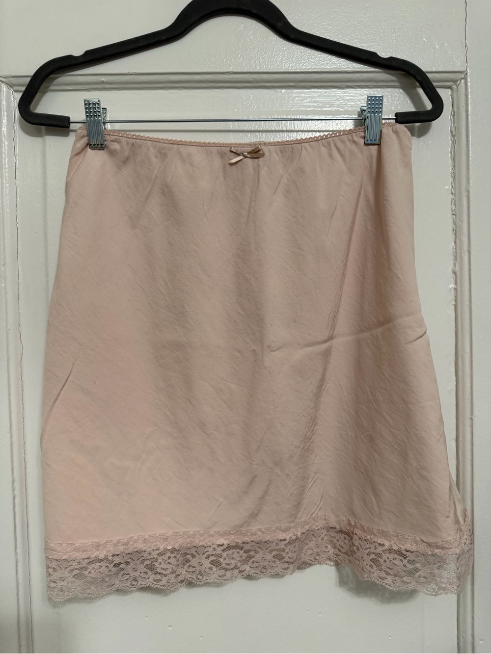 American Eagle Outfitters Ballet Pink Lace-Trim Slip Mini Skirt